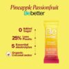 BeBetter Organic Electrolytes Powder Packets | Daily Electrolyte Drink Mix | Organic Coconut Water | No Artificial Flavors | Sugar Free Hydration Packets | non-GMO 22 Sticks (Pineapple & Passionfruit)