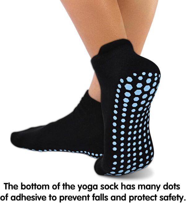 Tphon Women Non Slip Yoga Socks, Anti Skid Socks for Pilates Hospital Ballet Workout for Adult Women Ladies 4 Pairs