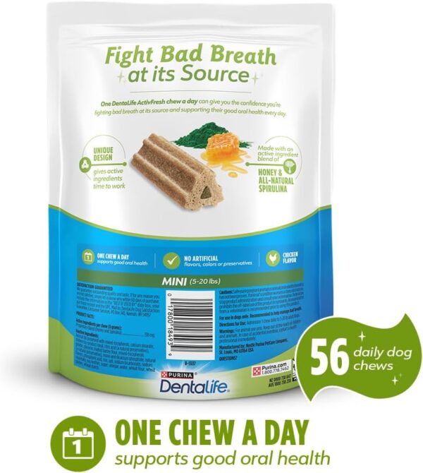 Dentalife Purina ActivFresh Daily Oral Care Mini Dog Chews - 56 Treats