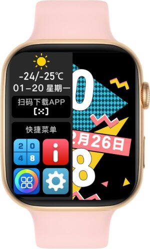 Smart Watch for Women Men for Android Phones iPhone Compatible, 2.09'' Smartwatches Fitness Tracker with Call/SMS/Heart Rate/Blood Oxygen Monitor/Pedometer/2 Bnads (Pink)