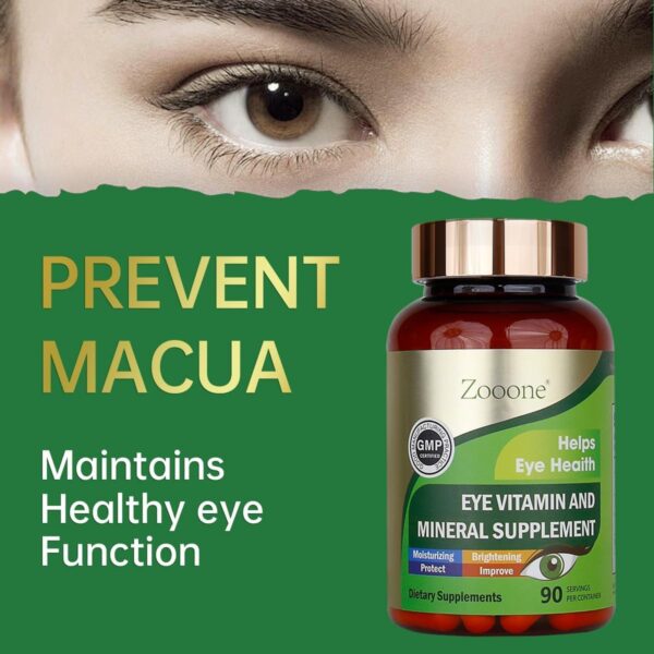 zooone- Lutein Eye Vitamins Supplement for Macular Health and Dry Eye, Contains Lutein, Zinc, Vitamins C/E & Zeaxanthin to Support Eye Health, 90 Tablets