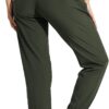 MIER Women's Lightweight Joggers Hiking Pants Quick Dry Athletic Zipper Pockets Running Pant, Water Resistant