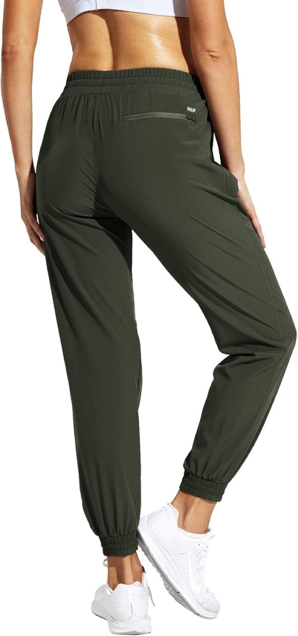 MIER Women's Lightweight Joggers Hiking Pants Quick Dry Athletic Zipper Pockets Running Pant, Water Resistant