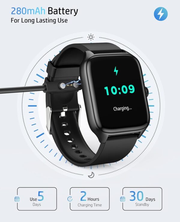 Smart Watches for Men Women with Bluetooth Call, Activity Fitness Tracker 1.96" HD Full Touch Screen with Heart Rate/Sleep Monitor,Waterproof Smartwatches for iOS Android Black
