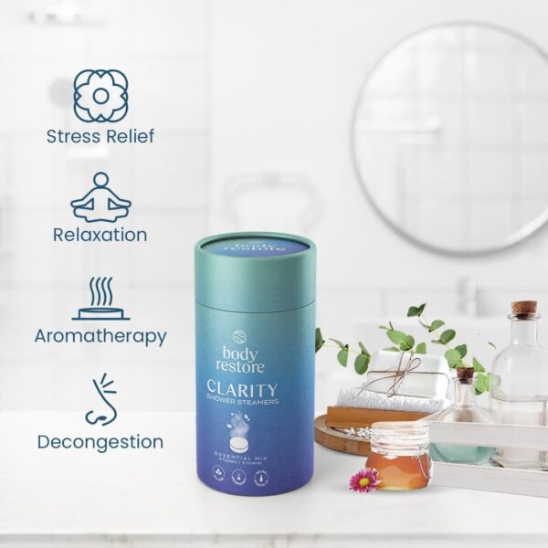 Body Restore Shower Steamers Aromatherapy 6 Pack - Easter Basket Stuffers, Relaxation Birthday Gifts for Mom, Dad, Best Friend, Travel Essentials, Stress Relief, Self Care - Variety