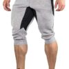 FASKUNOIE Men's Cotton Casual Shorts 3/4 Jogger Capri Pants Breathable Below Knee Short Pants with Three Pockets
