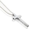 Breathing Necklace for Anxiety Stress Relief, Quit Smoking Tools Breathlace Cross Necklace, Stop Smoking Aids Breathing Necklace, Fum Vaporless Inhaler Meditation Tools Necklace Sliver