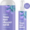 ASUTRA Yoga Mat Cleaner Spray (Peaceful Lavender), 4 fl oz - No Slippery Residue, Organic Essential Oils, Deep-Cleansing for Fitness Gear & Gym Equipment, Microfiber Towel Included
