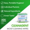 Dr. B Dental Solutions Cleanadent Wipes - Convenient Denture Cleaning Wipes, Refreshes Gums, No Artificial Colors/Flavors - 30 Pack