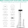 Water Dental Flosser for Teeth Cordless, Portable Oral Irrigator with 3 Modes 4 Tips, IPX7 Waterproof Rechargeable Electric Flosser for Teeth Deep Cleaning for Travel Home WF300 (Blue)