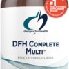 Designs for Health DFH Complete Multi - Comprehensive Multi Vitamin + Mineral Supplement with Folate, 1000 IU Vitamin D, Immune Support Vitamins - Multivitamin with No Copper, No Iron (120 Capsules)