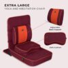 Friends Of Meditation Extra Large Meditation Chair and Yoga Chair with Back Support Cushion and Meditation Block | Yoga Chair for Adults | Premium Floor Chair | Portable | Maroon, Seat Size: 24x22 in