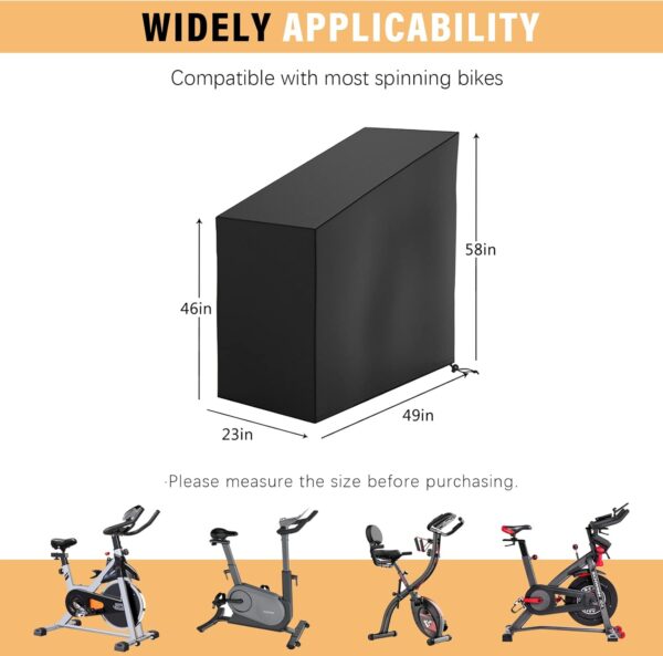 616ZIWsiOeL._AC_SL1500_.jpg Tonhui Exercise Bike Cover, Upright Indoor Cycling Protective Cover Dustproof Waterproof Cover Ideal for Indoor Or Outdoor Use