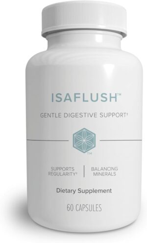 Isagenix IsaFlush - Gentle Digestive Support with Balanced Minerals Encouraging Regularity - No Harsh Laxatives - 60 Capsules
