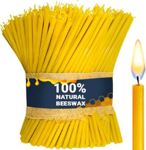 45 Pack Set Pure Beeswax Taper of Natural Wax – 7 inch Honey Scented Aroma – Healthy Beeswax for Religious Home Meditation Party and DIY Purposes 1101415