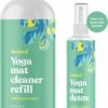 ASUTRA Yoga Mat Cleaner Spray (Uplifting Eucalyptus), 4 fl oz - No Slippery Residue, Organic Essential Oils, Deep-Cleansing for Fitness Gear & Gym Equipment, Microfiber Towel Included