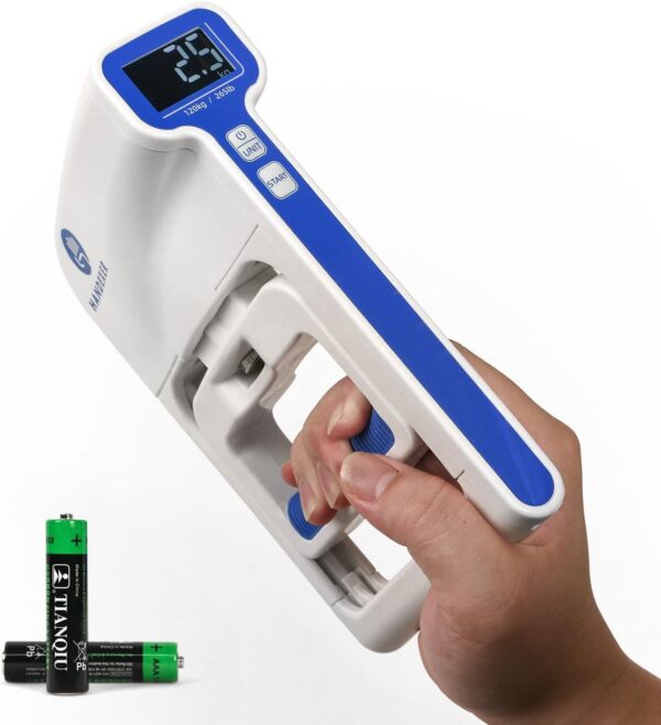 Grip Strength Tester 265lb/120kg, Digital Hand Dynamometer FDA Registered with Backlit LCD for Grip Strength Testing and Training