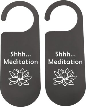 CENWA 2 Pcs Meditation Door Hanger Meditation Decor Do Not Disturb Sign Meditation Decor for Room (Meditation 2)