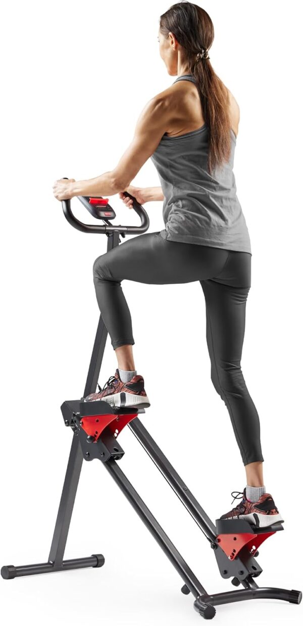 Sunny Health & Fitness Smart Foldable Cardio Stair Stepper Vertical Climber Exercise Machine for Home Workout with Long Extended Step Range 330 lbs Max Weight, Optional Connection w/Free SunnyFit App