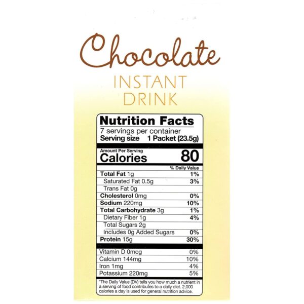 Nutmeg State Nutrition Healthywise - High Protein Instant Drink Mix, 15g Protein, Low Calorie, Low Carb, Low Fat, Gluten Free, Aspartame Free, KETO Diet Friendly, 7 Count Box (Chocolate)