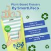 SmartLifeco Biodegradable Dental Floss Picks - Plant Based Handle, Thin Thread Tooth Flossers for Adults & Kids, Eco Friendly Toothpick Soft on Gum & Teeth, Compostable Zero Waste Vegan, 200 Mint