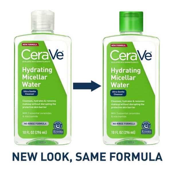 617LeB4FL._SL1000_.jpg CeraVe Micellar Water, New & Improved Formula, Hydrating Facial Cleanser & Eye Makeup Remover, Fragrance Free & Non-Irritating, 10 Fl. Oz
