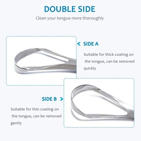 2-Pack Tongue Scraper, 100% Useful Surgical Stainless Steel Tongue Cleaner for Both Adults and Kids, Professional Reduce Bad Breath Metal Tongue Scrapers, Help Your Oral Hygiene (with 2 cases)