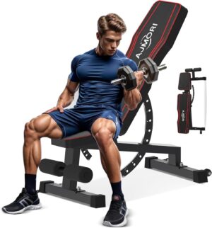Weight Bench,Adjustable Workout Bench for Home Gym with 1200 LBS,Adjustable Back and Seat Exercise Incline for Full-Body Strength Training