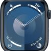 Apple Watch Series 9 [GPS 45mm] Midnight Aluminum Case with Midnight Sport Band M/L (Renewed)