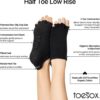 toesox Women's Low Rise Half Toe Grip Non-Slip for Ballet, Yoga, Pilates, Barre Toe Socks