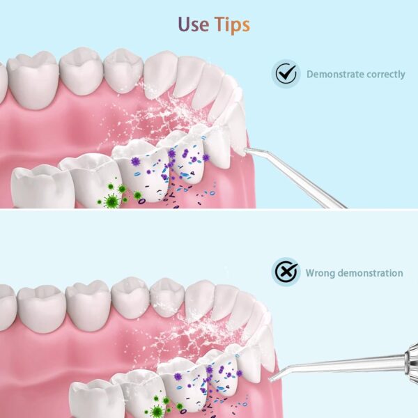 Water Dental Flosser Teeth Irrigator with 3 Modes Cordless Water Teeth Cleaner with 4 Replace Sprinkler Head IPX7 Waterproof Rechargeable Portable for Travel Home Braces Bridges Care