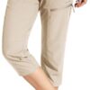 MOCOLY Women's Cargo Hiking Pants Elastic Waist Quick Dry Lightweight Outdoor Water Resistant UPF 50+ Long Pants Zipper
