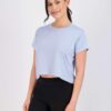 Real Essentials 5 Pack: Women's Dry Fit Crop Top - Short Sleeve Crew Neck Stretch Athletic Tee (Available in Plus Size)
