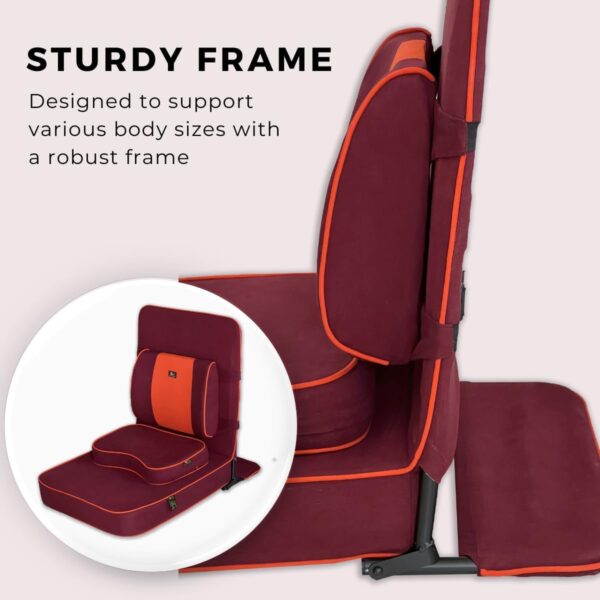 Friends Of Meditation Extra Large Meditation Chair and Yoga Chair with Back Support Cushion and Meditation Block | Yoga Chair for Adults | Premium Floor Chair | Portable | Maroon, Seat Size: 24x22 in