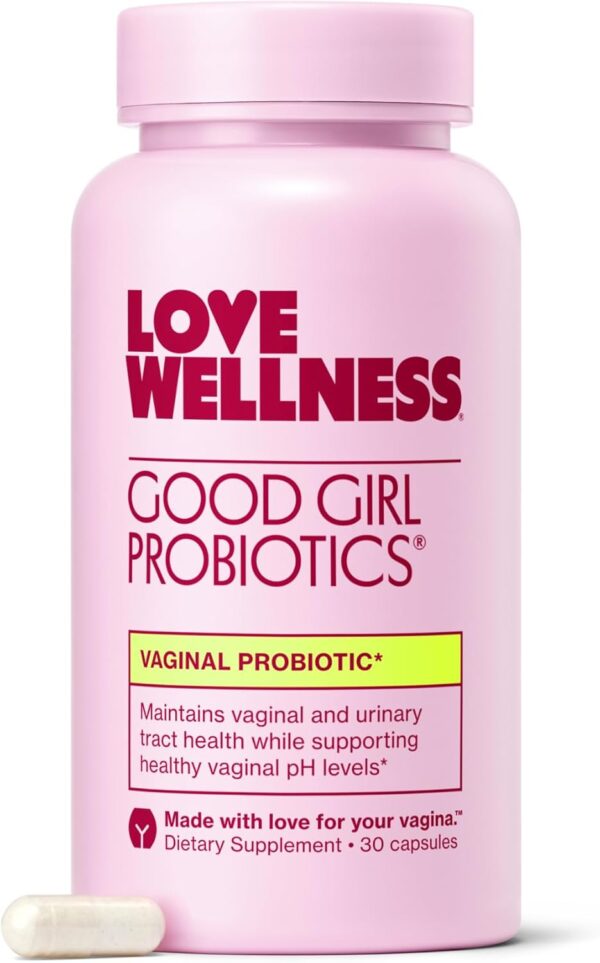 Love Wellness Good Girl Probiotics | Women's Vaginal Health Supplement | Vaginal Probiotics for Women pH Balance & Urinary Tract Health | Support Vaginal Odor & Flora | 30 Count