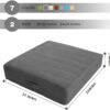 MeMoreCool Square Floor Pillow for Adults and Kids, Large Meditation Cushion with Thick Foam and Washable Tufted Cover, 24-Inch Grey Seat for Sitting and Yoga