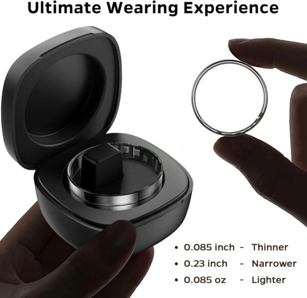 Upgrade Smart Health Ring for Women Men,Waterproof Fitness Ring, Fitness Tracker for Activity Monitoring,Sleep Tracker, No Subscription Fee, Smart Ring for iSO & Android (Black,10#)
