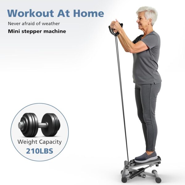 DUMOS Steppers for Exercise at Home, Mini Stair Stepper with Resistance Bands, Portable Full Body Workout Stepper Machine Adjustable Foot Twist Stepper for Fitness