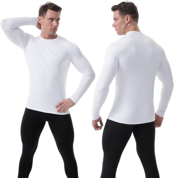 Runhit Men's Thermal Compression Shirt Fleece Lined Long Sleeve Thermal Shirts Athletic Base Layer Top Cold Weather Gear