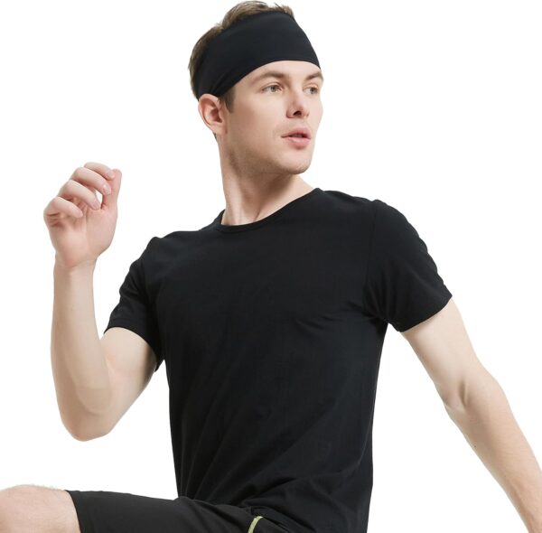 Running Headbands for Men（4 or 6 Pack, Mens Stretchy Headband for Football,Cycling,Basketball,Yoga,Fitness Workout Unisex Quick-Dry Sweatband
