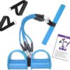 Pedal Resistance Band, 4-Tube Elastic Pull Rope, Sit-up Equipment, Yoga Strap Bodybuilding Expander, Exercise Bands, Fitness Equipment for Abdomen, Waist, Arm, Leg Stretching Slimming Training