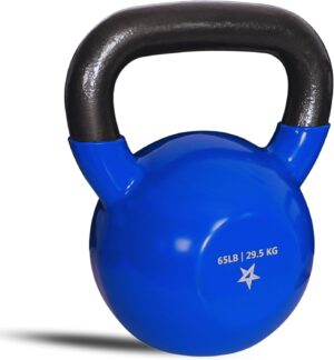 Yes4All 5-65lbs Kettlebells Vinyl Coated Cast Iron for Dumbbell Weights Exercises, Gym, Fitness, Full Body Workout Equipment Push up, Grip and Strength Training