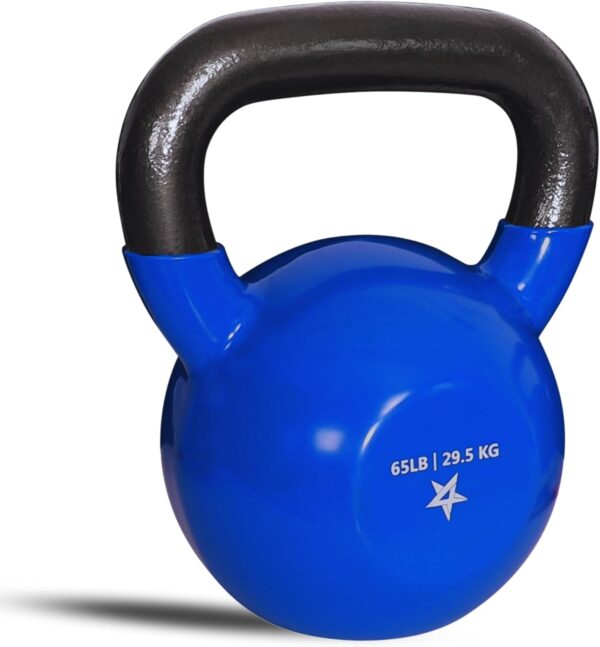 Yes4All 5-65lbs Kettlebells Vinyl Coated Cast Iron for Dumbbell Weights Exercises, Gym, Fitness, Full Body Workout Equipment Push up, Grip and Strength Training