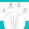 619DGIoJpCL._SL1500_.jpg Dental Tools HOKIN Plaque Remover Teeth Cleaning Tool 4 Pcs Dental Care Kit Tooth Filling Repair Set Stainless Steel Dental Tools for Men Women Kids and Pet Care