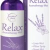 Relax Lavender Spray for Sleep, Natural Linen Spray for Bedding, Perfect Lavender Pillow Spray for Sleep. Aromatherapy Bed Spray with Lavender & Peppermint Essential Oils by Brookethorne Naturals 4oz