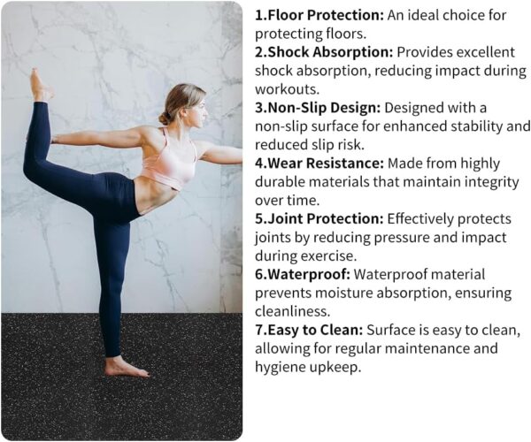 0.56in Thick 24 Sq Ft Gym Flooring for Home Gym, 6 Tiles Workout Exercise Equipment Mats, Rubber Top with EVA Foam, Interlocking Puzzle Floor Tiles for Fitness Room, Protective Flooring Mat