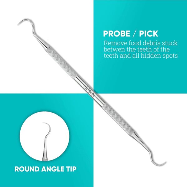 619NujgqtHL._SL1500_.jpg Dental Tools HOKIN Plaque Remover Teeth Cleaning Tool 4 Pcs Dental Care Kit Tooth Filling Repair Set Stainless Steel Dental Tools for Men Women Kids and Pet Care