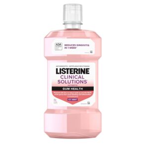 619gmq0gvvL._SL1500_.jpg Listerine Clinical Solutions Mouthwash Gum Health Antiseptic, Antigingivitis and Antiplaque Oral Rinse Helps Prevent Buildup and Immediately Kills Germs for Healthier Gums, ICY Mint, 500 mL