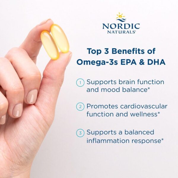 Nordic Naturals Omega-3, Lemon Flavor - 120 Soft Gels - 690 mg Omega-3 - Fish Oil - EPA & DHA - Immune Support, Brain & Heart Health, Optimal Wellness - Non-GMO - 60 Servings