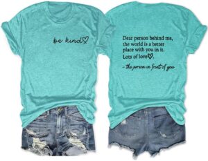 Be Kind Womens T Shirts Cute Graphic Blessed Shirt Short Sleeve Tees Funny Inspirational T-Shirt Teacher Tops